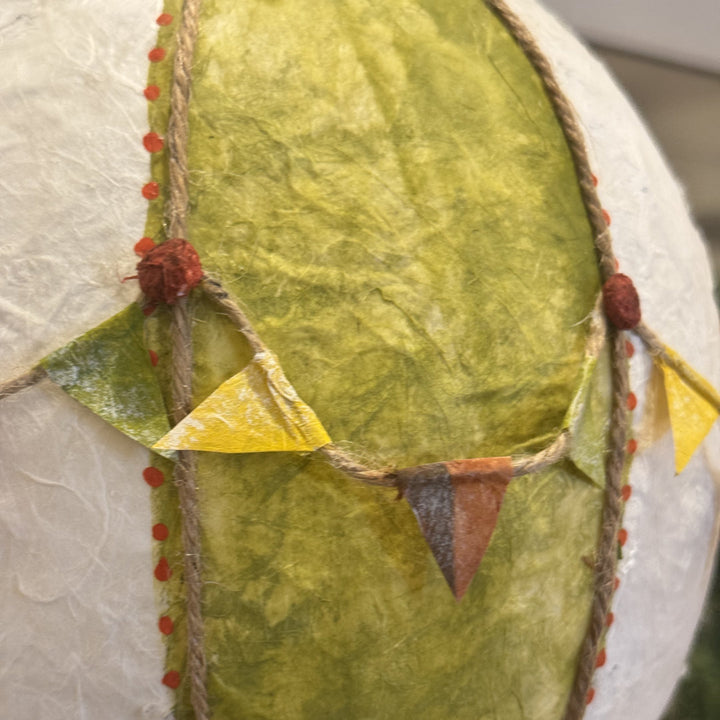 Paper Hot Air Balloon with Pair of Travelling Mice | Handcrafted by Local Artist Rossana Perry