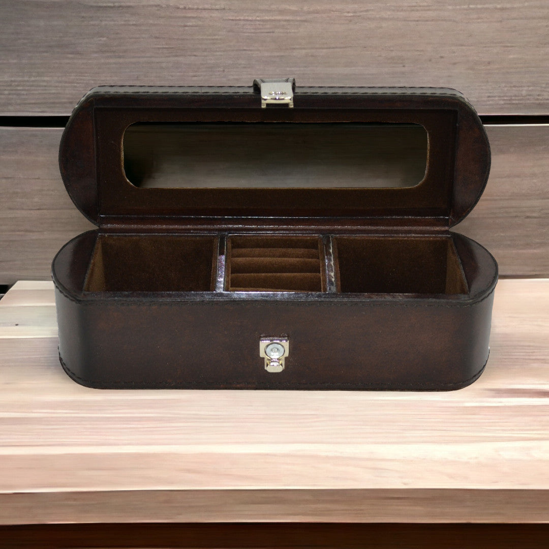 Travel Leather Jewellery Box | Dark