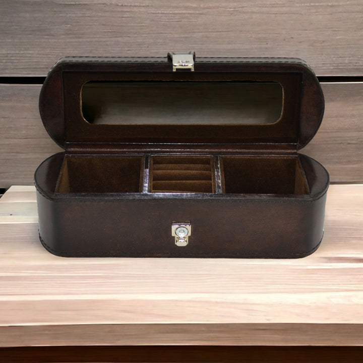 Travel Leather Jewellery Box | Dark