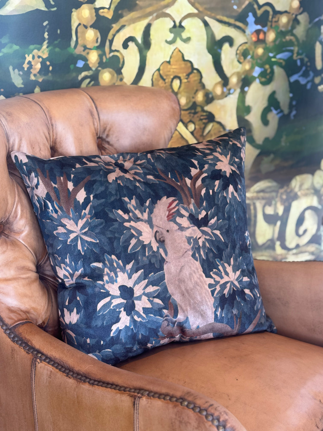 Faded Woven Magic Tapestry with Cockatoo Cushion Cover | 55cm x 55cm