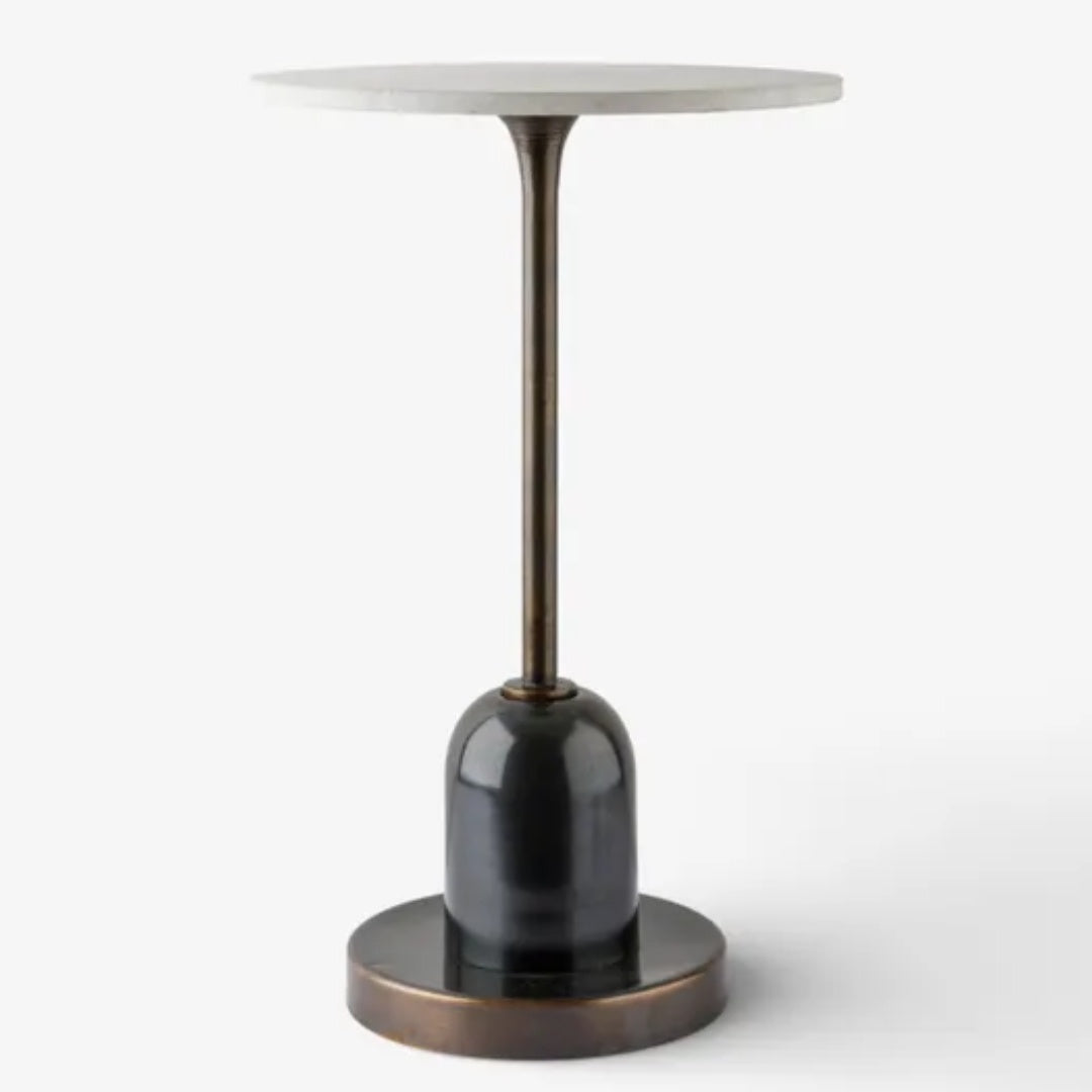 Flynn Side Table | Iron / Marble | W30 x H49cm