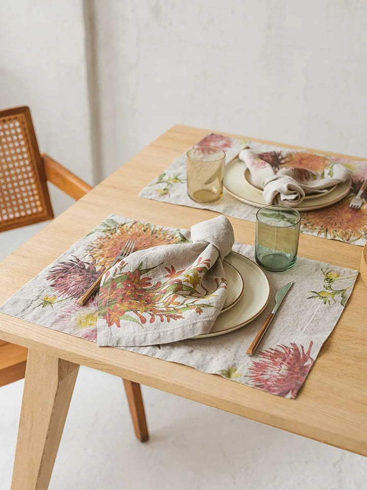 Country Flowers | Linen Placemat | 2 Pack