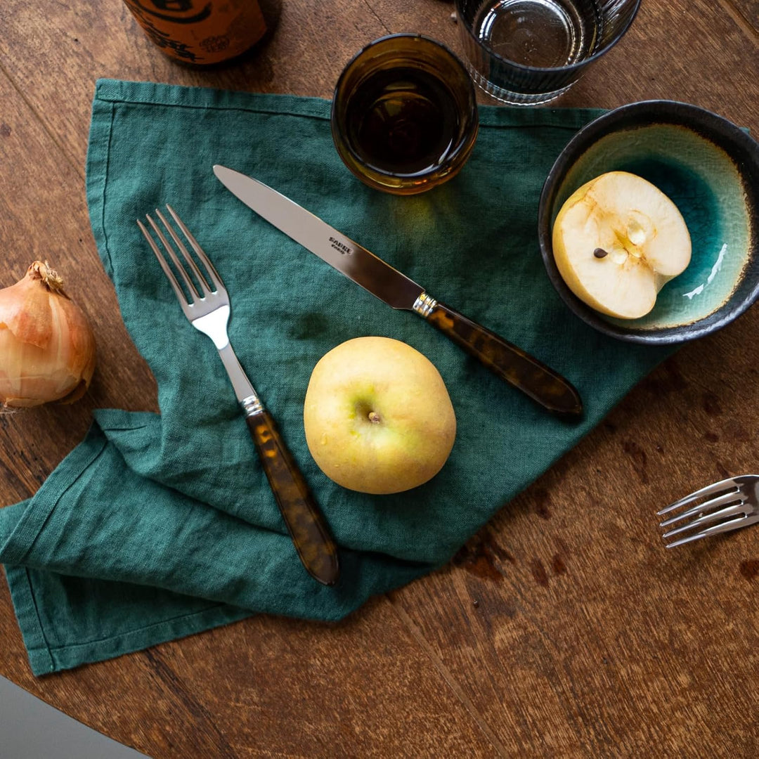 French Tortoiseshell Cutlery Set | 5 Piece Setting incl 2 Forks