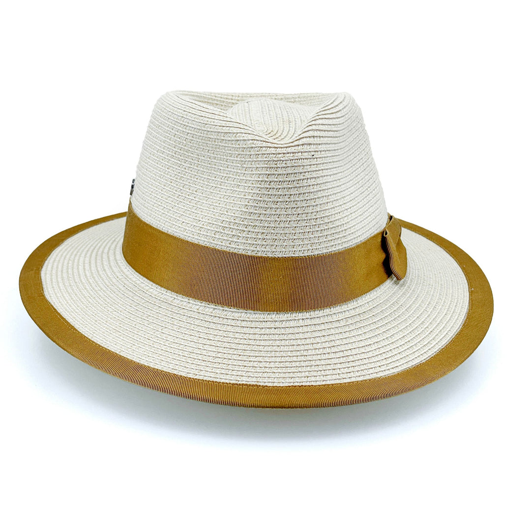 Deborah Hutton Summer Hat #070 | UPF50+ | Boston Fedora Beige/Caramel