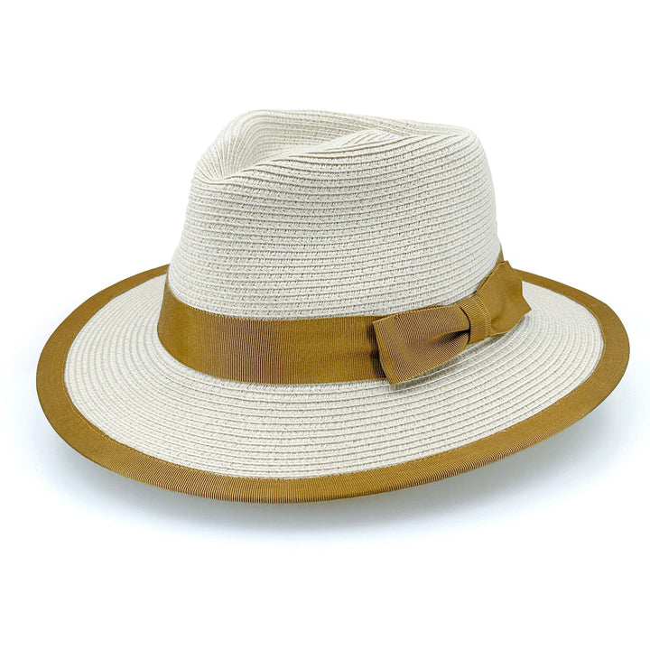 Deborah Hutton Summer Hat #070 | UPF50+ | Boston Fedora Beige/Caramel