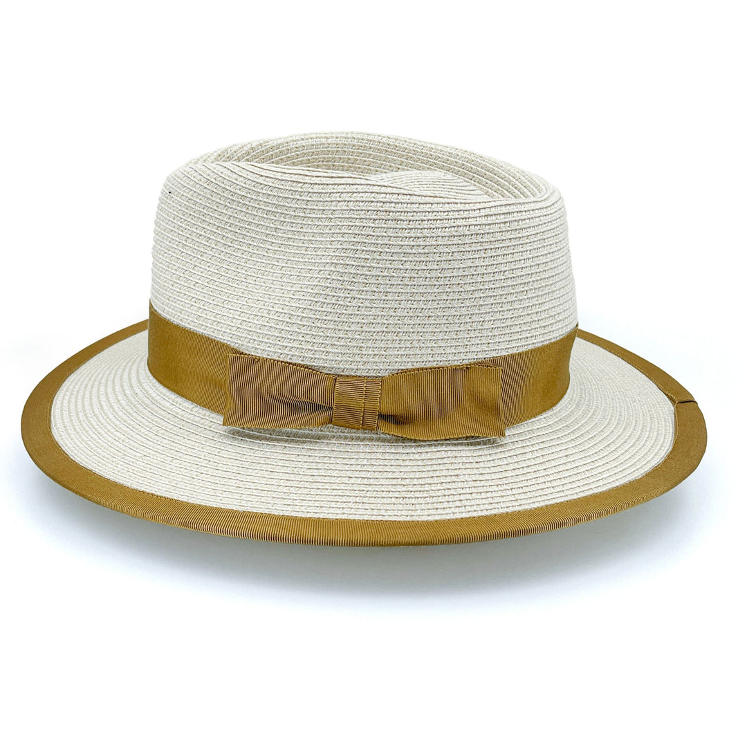 Deborah Hutton Summer Hat #070 | UPF50+ | Boston Fedora Beige/Caramel