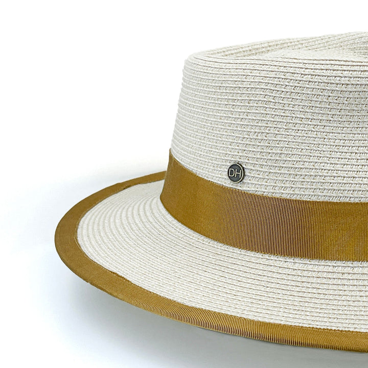 Deborah Hutton Summer Hat #070 | UPF50+ | Boston Fedora Beige/Caramel