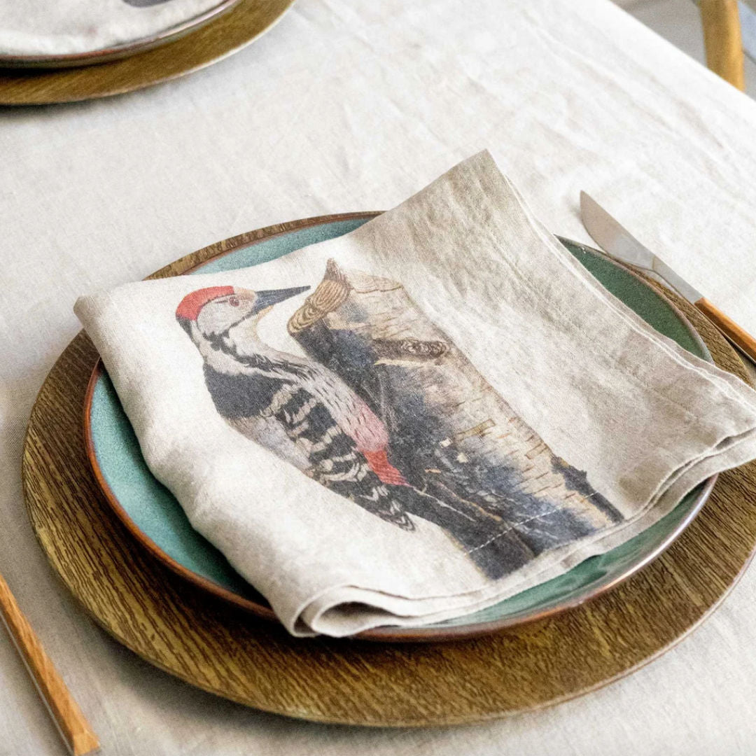 Woodland Birds | Linen Napkin | SET OF 6