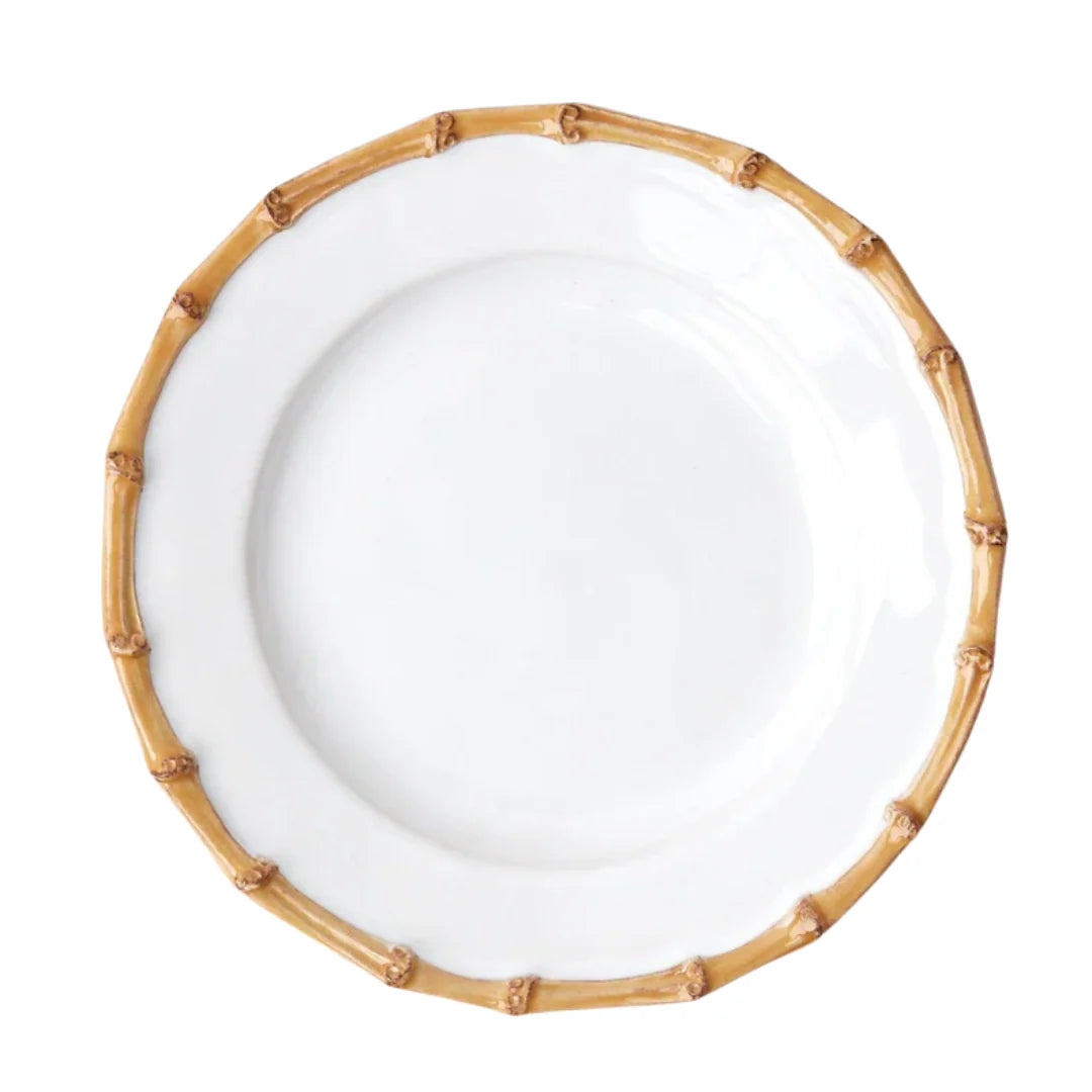 Ishla Bamboo trim dinner plate | set of 4