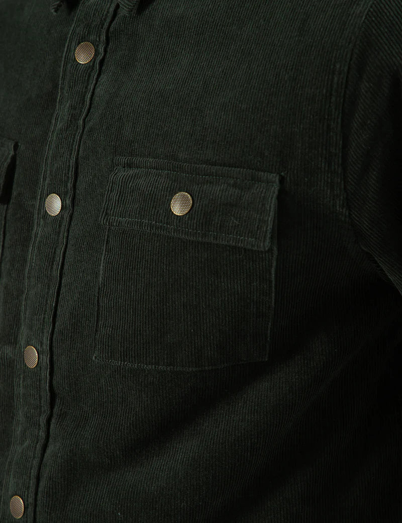 Simple | Quilted Cord Jacket | Pine