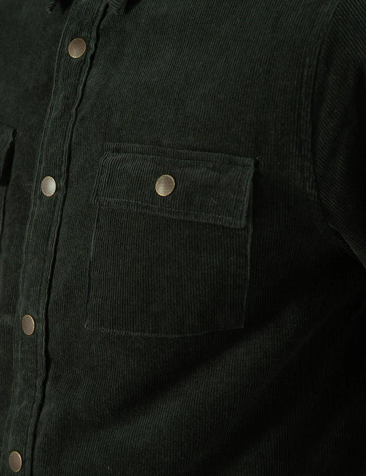 Simple | Quilted Cord Jacket | Pine
