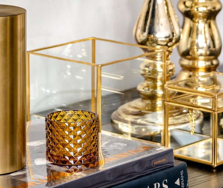 Honey Diamond Glass Votive