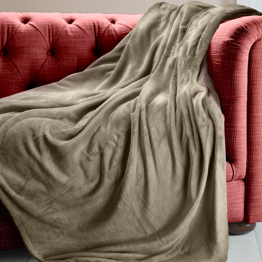 Brogo Bemboka Supersoft Micro Mink Throw | Mocha