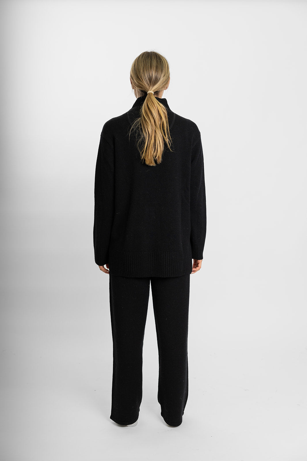 Bow | Wide Leg Pant | Cashmere Merino | Black