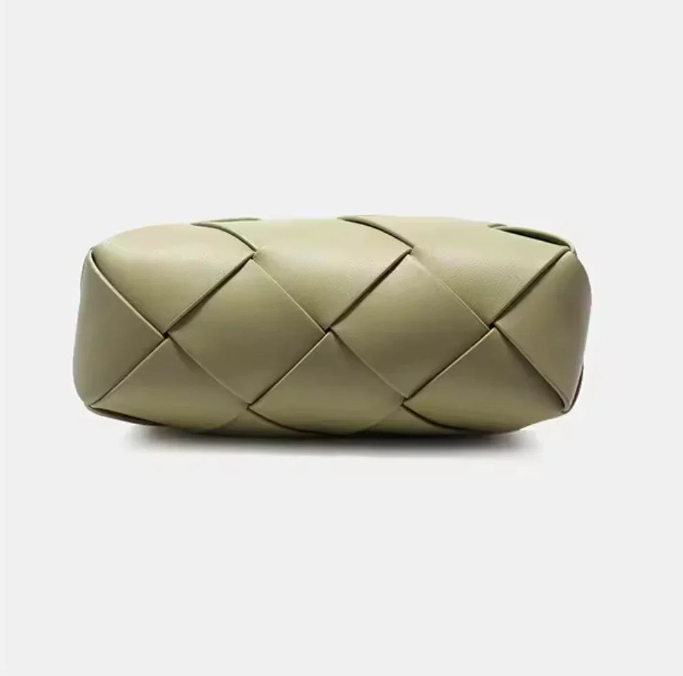 L'ora Large Weave Crossbody Bag | Olive
