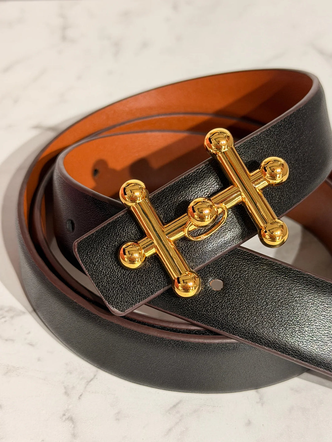 L'ora Andi Reversible Leather Belt | Tan/Black