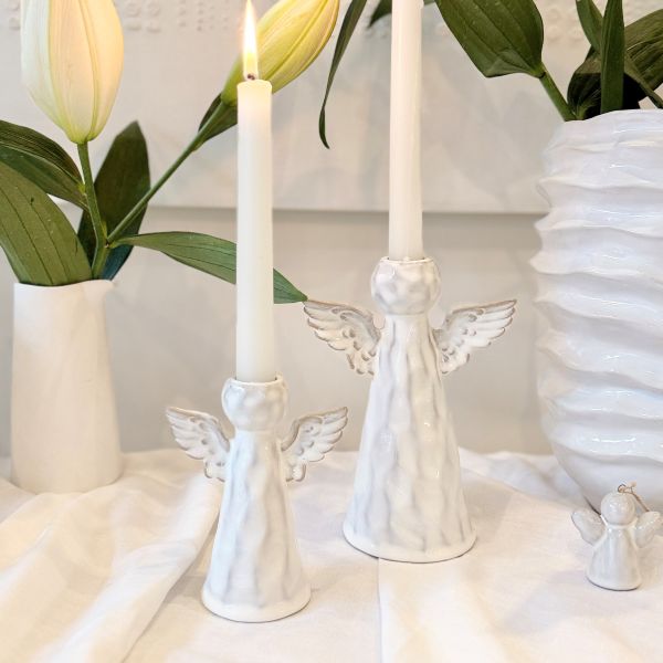 Lucia Snow Angel Candleholder 14x19cm