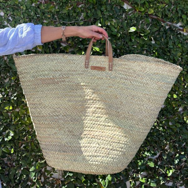 Woven Blonde French Market Bag | XL
