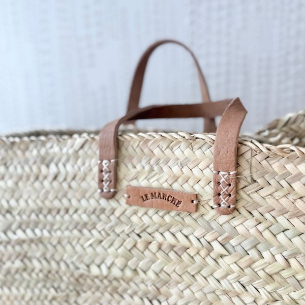Woven Blonde French Market Bag | XL