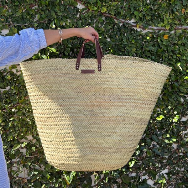 Tan Woven French Market Bag | XL