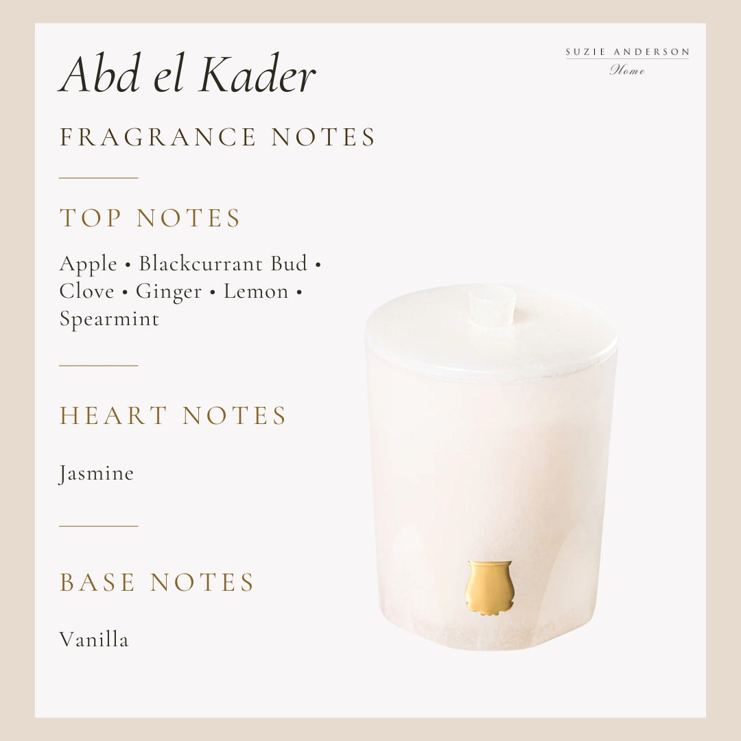 Trudon Alabaster Candle with Lid 270g | Abd el Kader | Moroccan Mint Tea