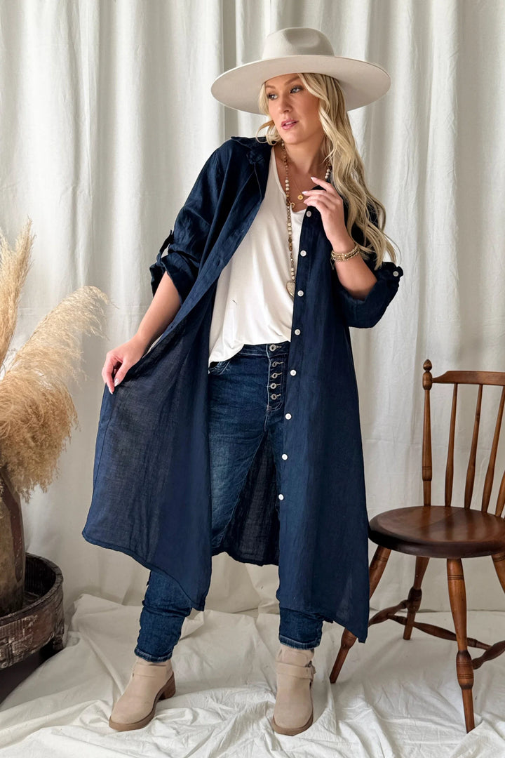 Bypias | Adele Shirt Dress | Navy