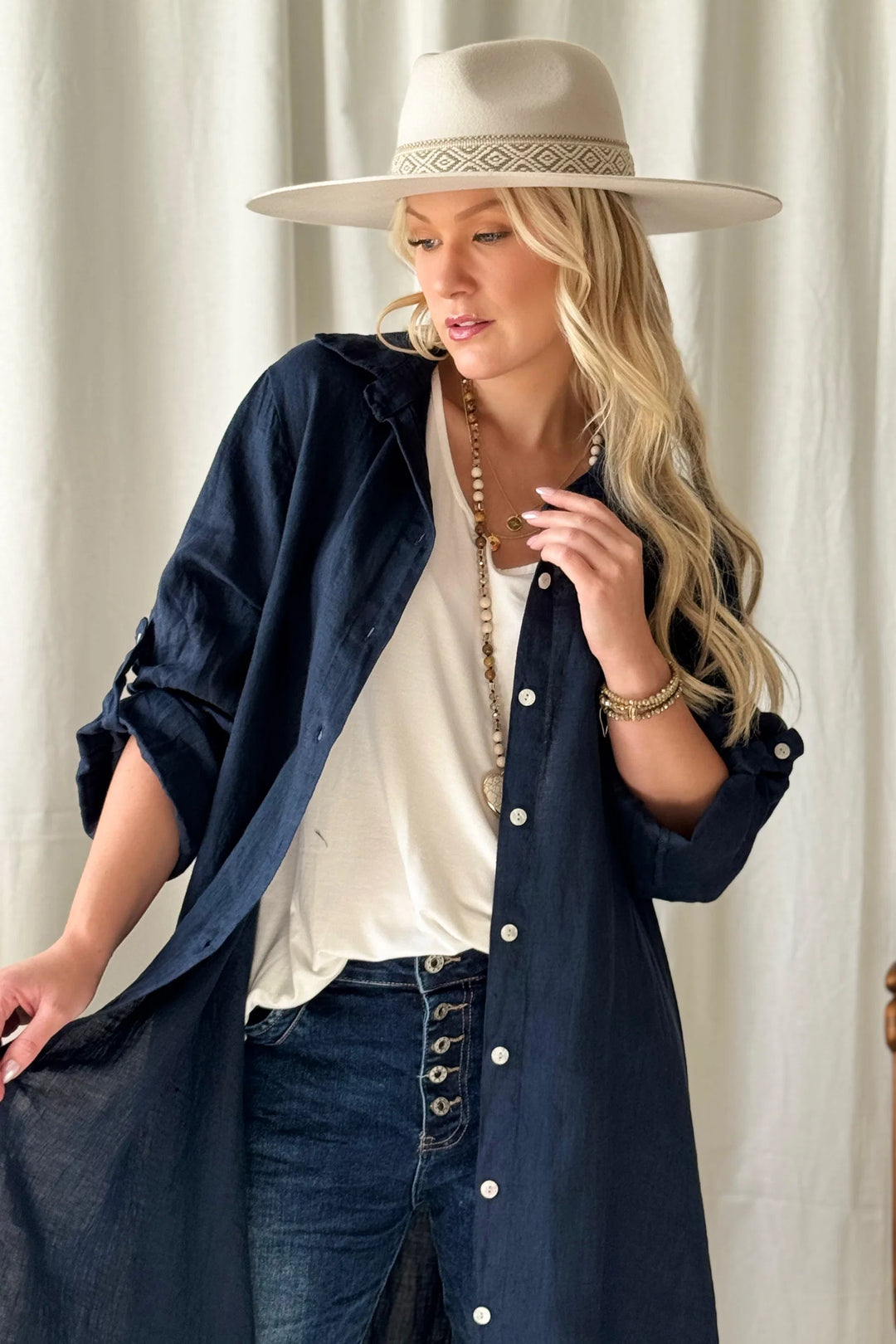 Bypias | Adele Shirt Dress | Navy