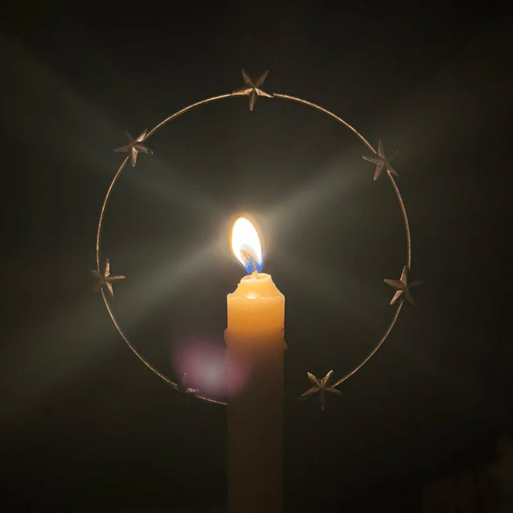 Orthodox 7 Star Halo Candle Accessory | 15cm Antique Gold