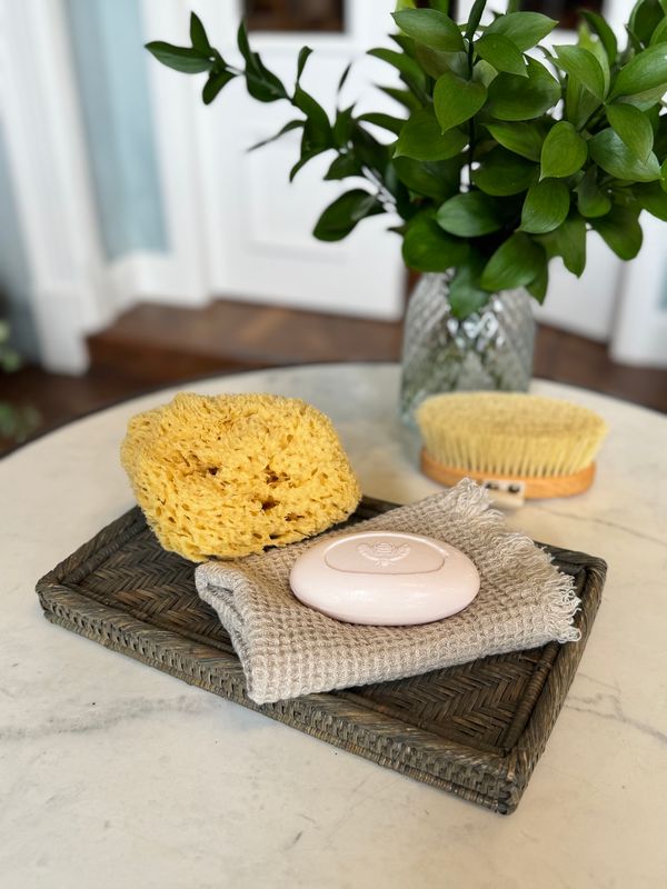 Bedside Rattan Tray | Old Grey
