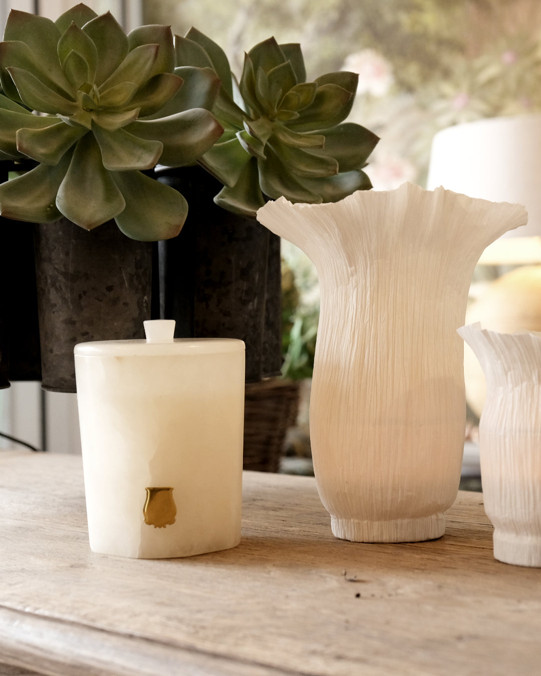 Trudon Alabaster Candle with Lid 270g | Abd el Kader | Moroccan Mint Tea