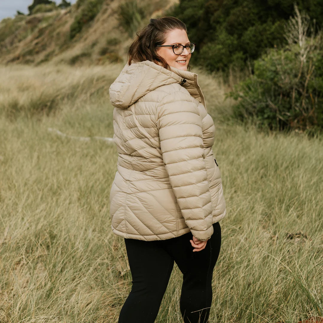 Moke | Cushla Down Jacket | Palamino | Detatchable Hood