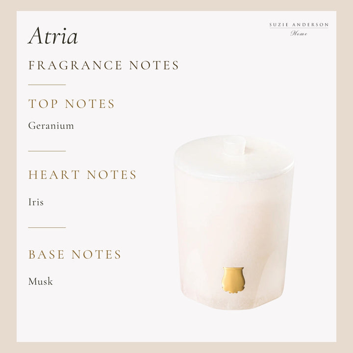 Trudon Alabaster Candle with Lid 270g | Atria | Iris and Amber