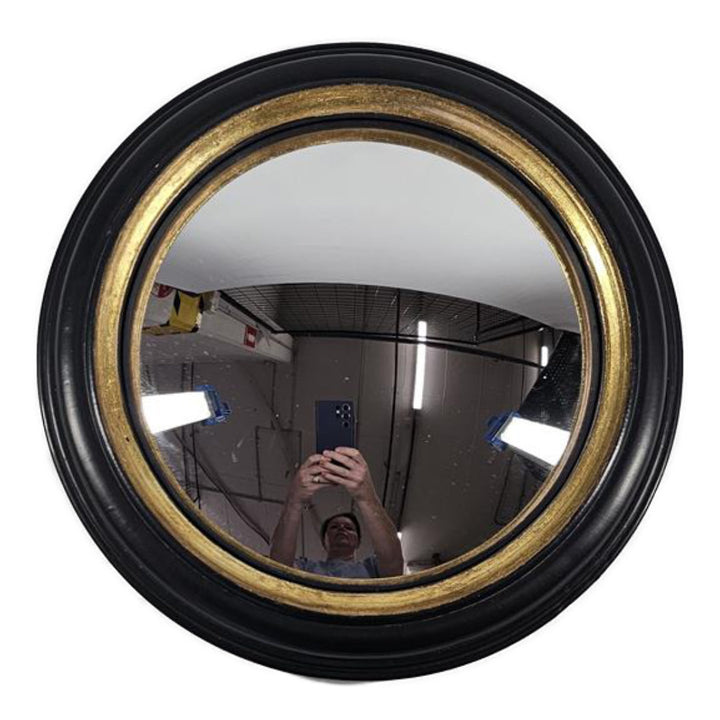 Convex Mirror | Black with Gold