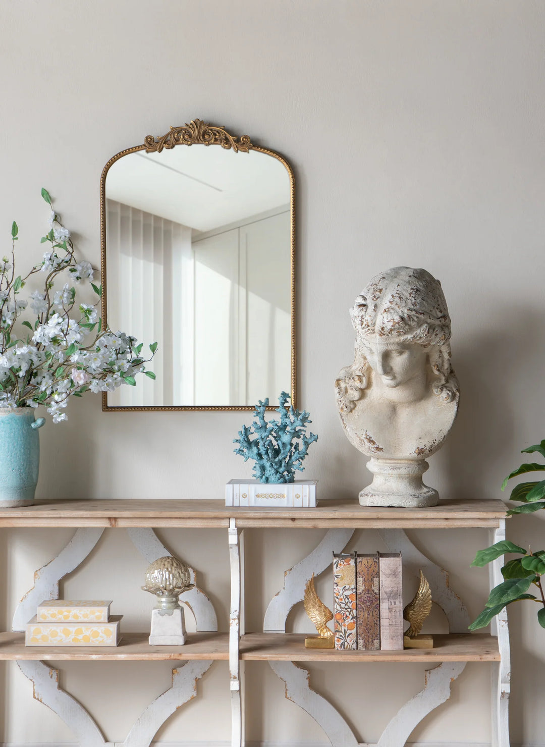 Classic Magnesium Bust Statue of Female | 72cmH