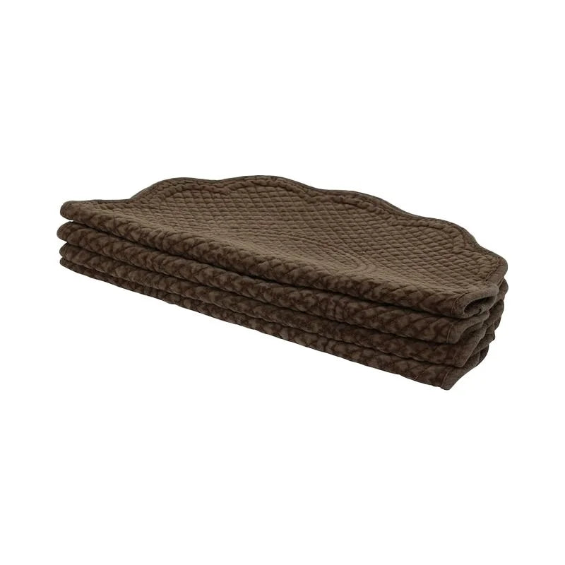 Renata Quilted Cotton Scalloped Placemat | Brown
