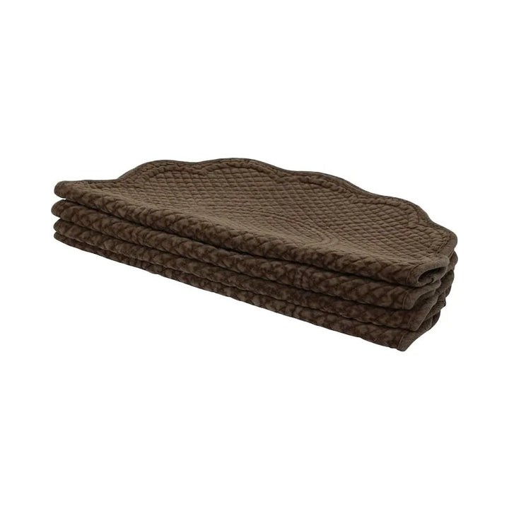 Renata Quilted Cotton Scalloped Placemat | Brown