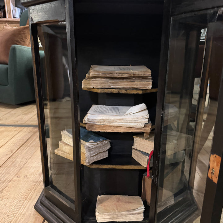 Vintage Black Display Cabinet