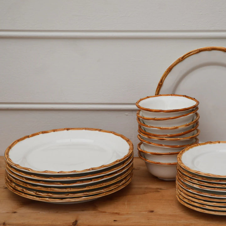 Ishla Bamboo trim dinner plate | set of 4