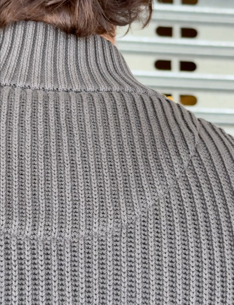 Simple | Beau Quarter Zip Sweater | Charcoal