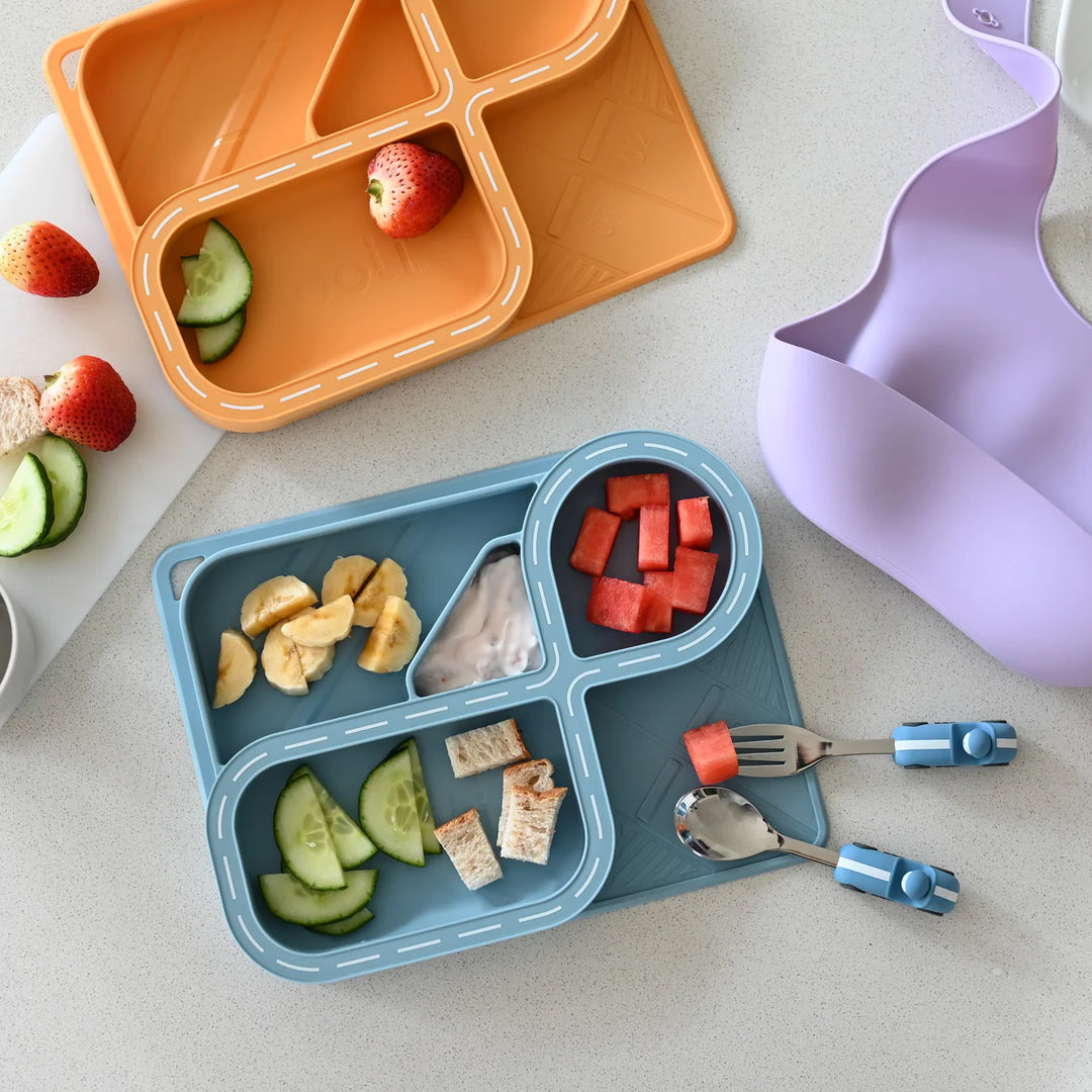 Silicon Racetrack Childrens Dinnerset | Powder Blue