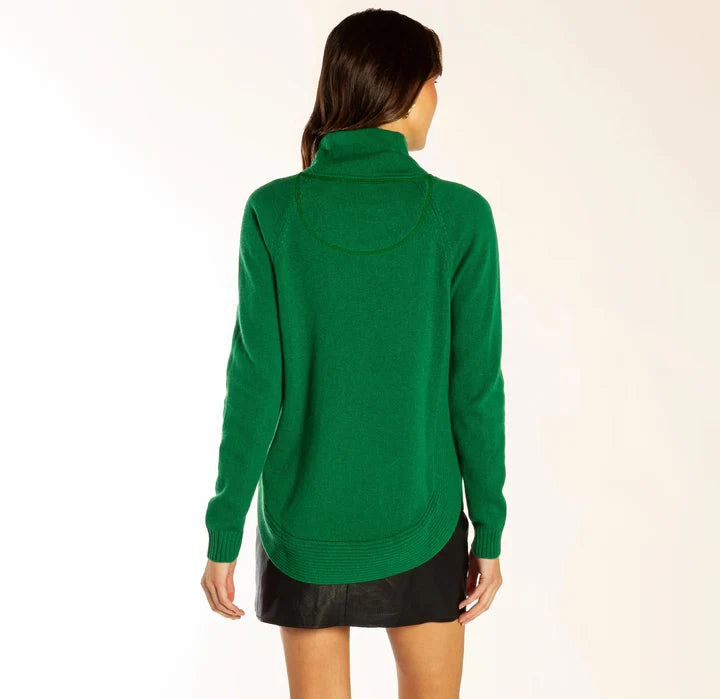 Bow | Funnel Neck | Merino Cashmere | Green