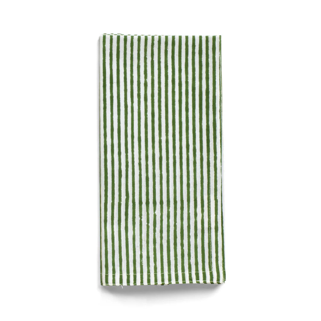 Stripe Forest Green Cotton Napkin | SET OF 4