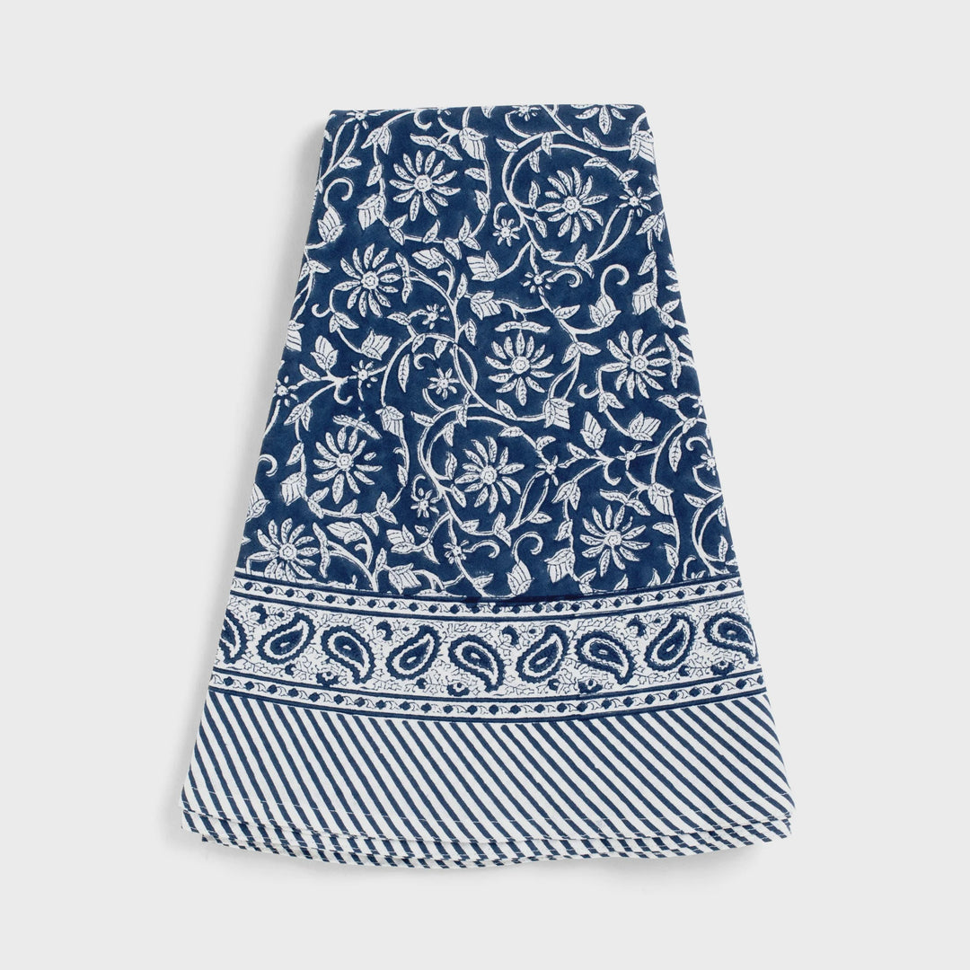 Margerita Cotton Tablecloth | Navy Blue | 160cm Round