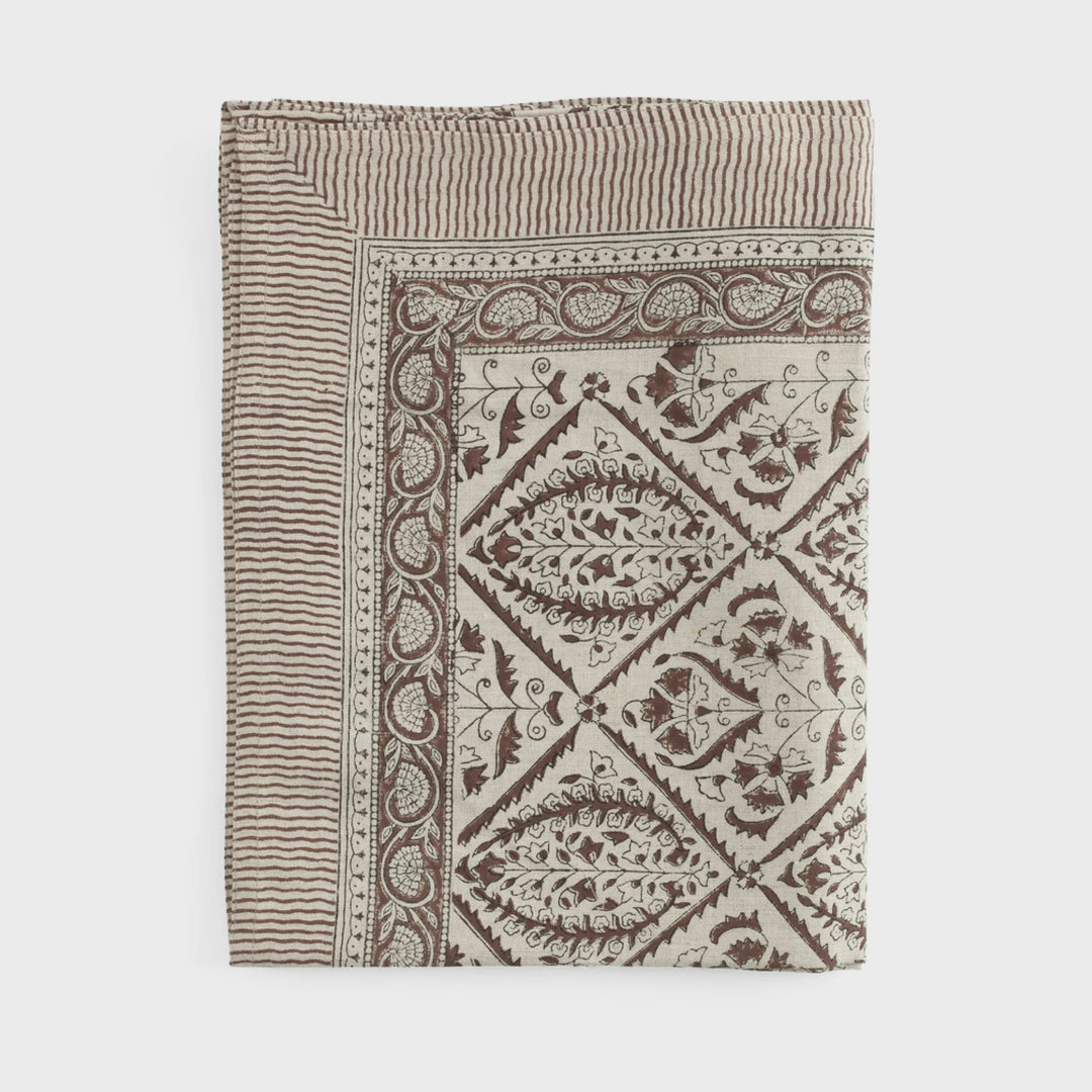 Jaipur Brown Linen Tablecloth | 170x270cm