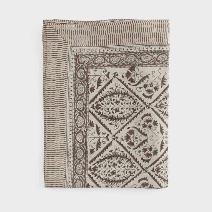 Jaipur Brown Linen Tablecloth | 170x270cm