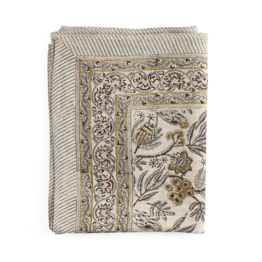 Parrot Linen Tablecloth | Blue | 170 x 270cm