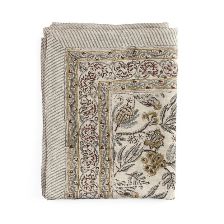 Parrot Linen Tablecloth | Blue | 170 x 270cm