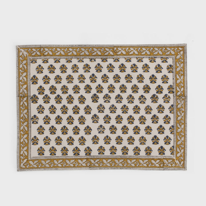 Samode Butti Ochre/Blue Cotton Placemats | SET OF 2