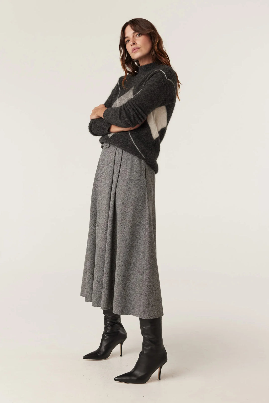 Cable | Aberdeen Argyle Jumper | Charcoal