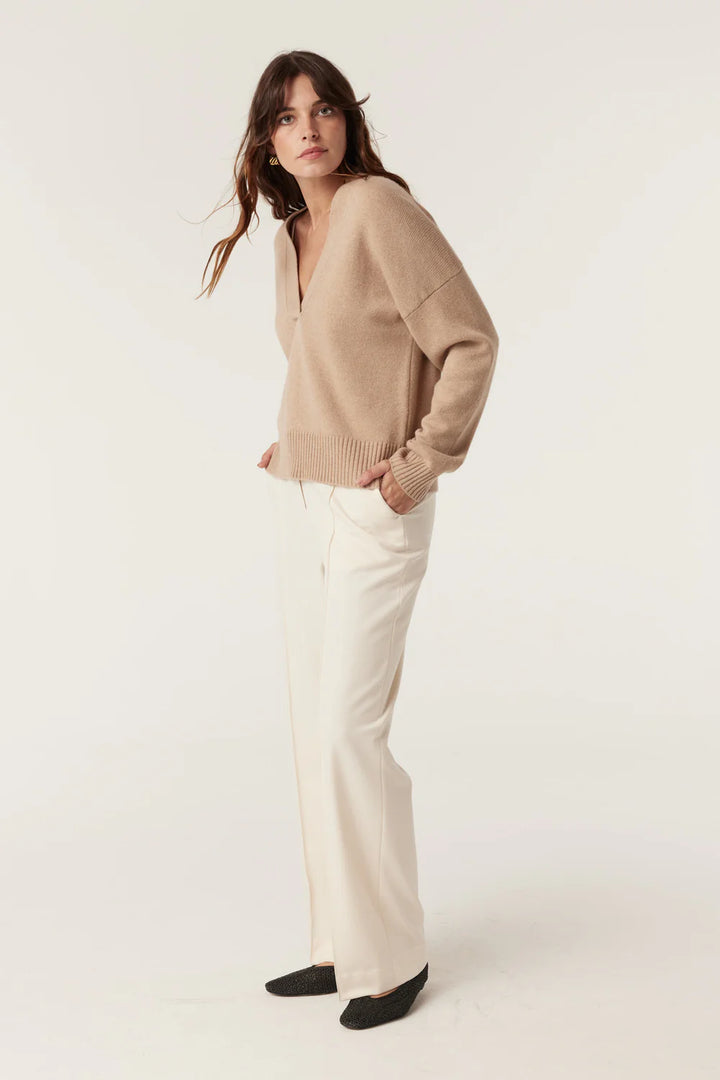 Cable | Cashwool V Jumper | Camel